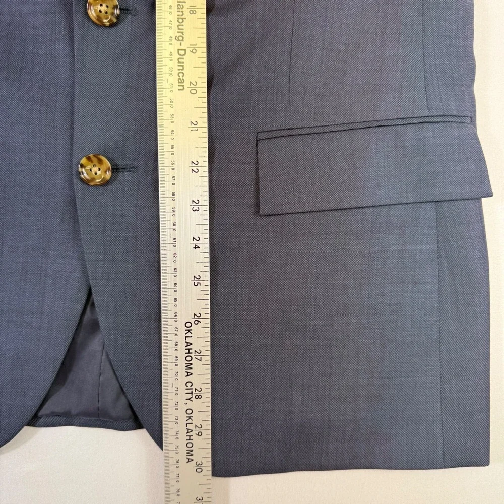 J.Crew Thompson Suit Mens 40S 34W Blue Textured Two Button Blazer Trousers Set